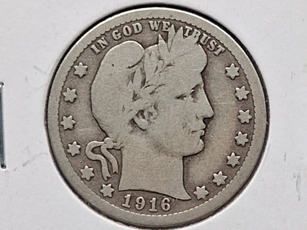 1916 D Barber Quarter Coin