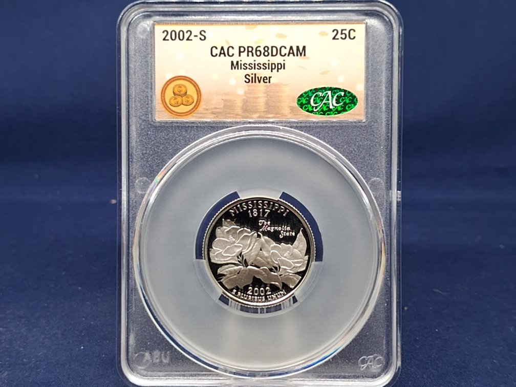 2002 S CAC PR68DCAM Silver Washington