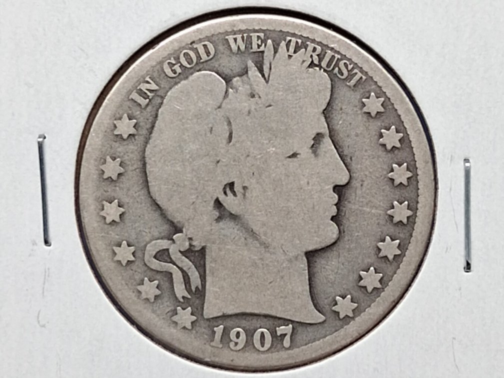 1907 D Barber Half Dollar Coin