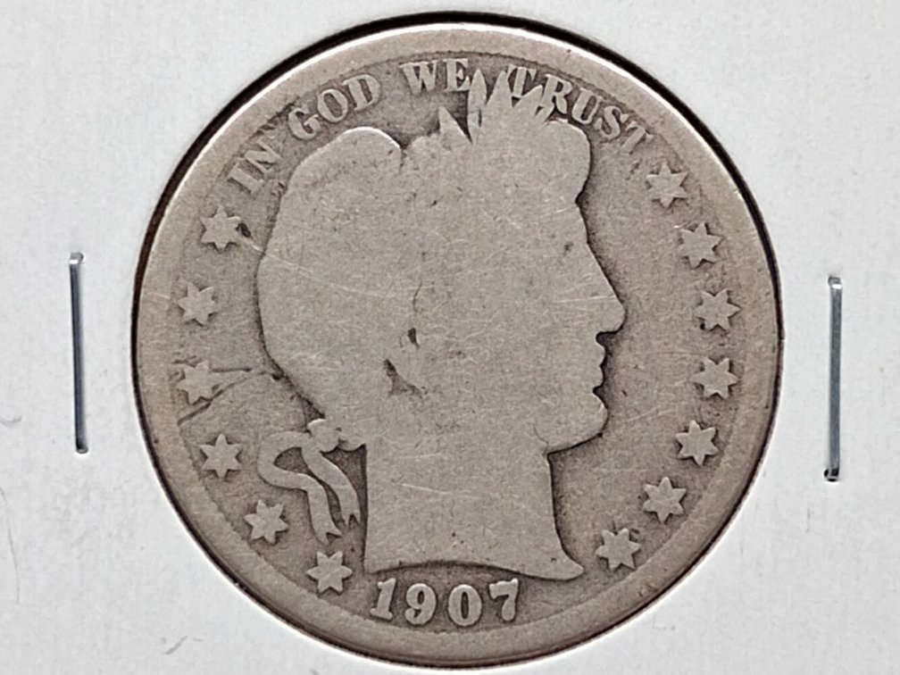 1907 S Barber Half Dollar Coin