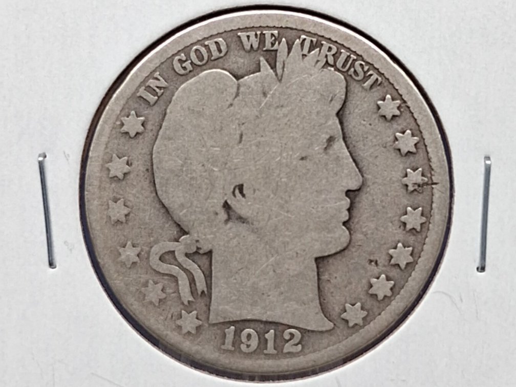1912 D Barber Half Dollar Coin