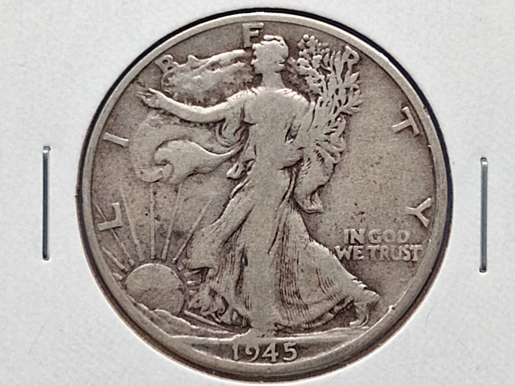 1945 D Walking Liberty Half Dollar Coin