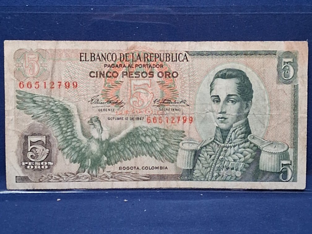 1967 Columbia 5 Pesos Oro