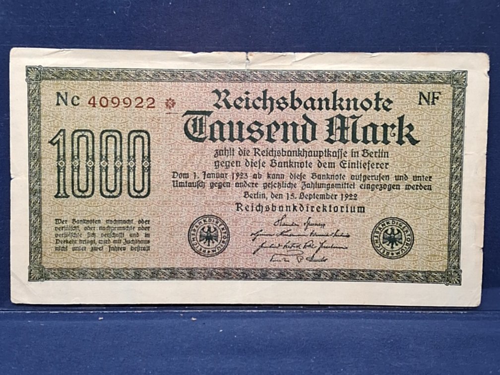 1922 Germany 1000 Mark