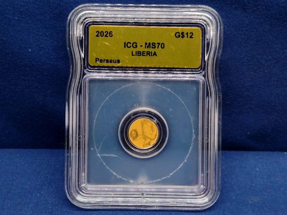 2026 ICG MS70 $12 Gold Liberia