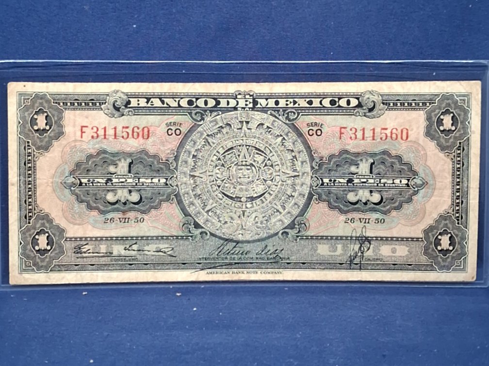 1950 Mexico 1 Peso