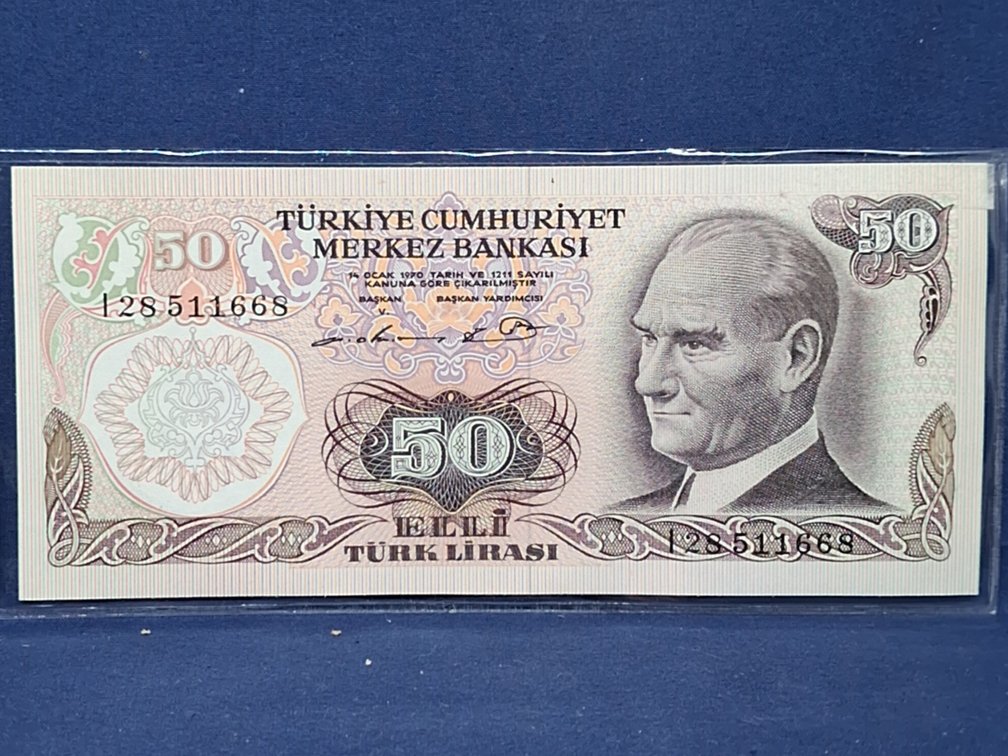 1970 Crisp UNC Turkey 50 Lira