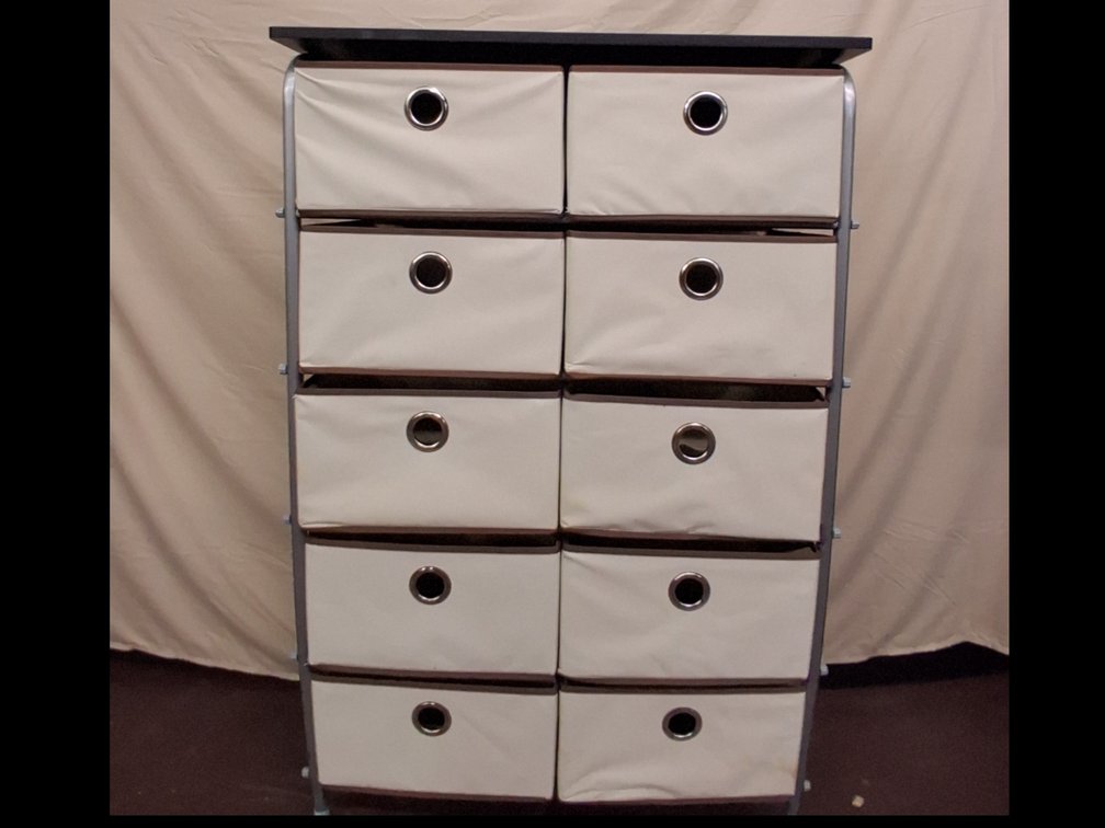 10 canvas tote drawer storage shelf, brand unknown