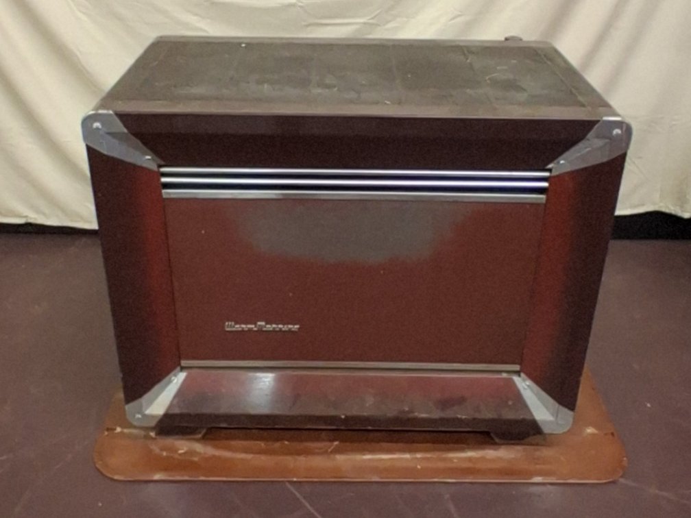 vintage Warm Morning gas heater w/ floor mat
