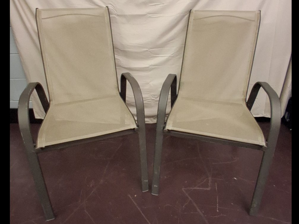 2 high back mesh fabric outdoor chairs