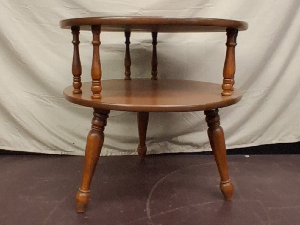 vintage wooden Mersman 2 tier round