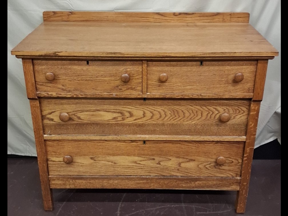 vintage mission style wooden chest of drawers