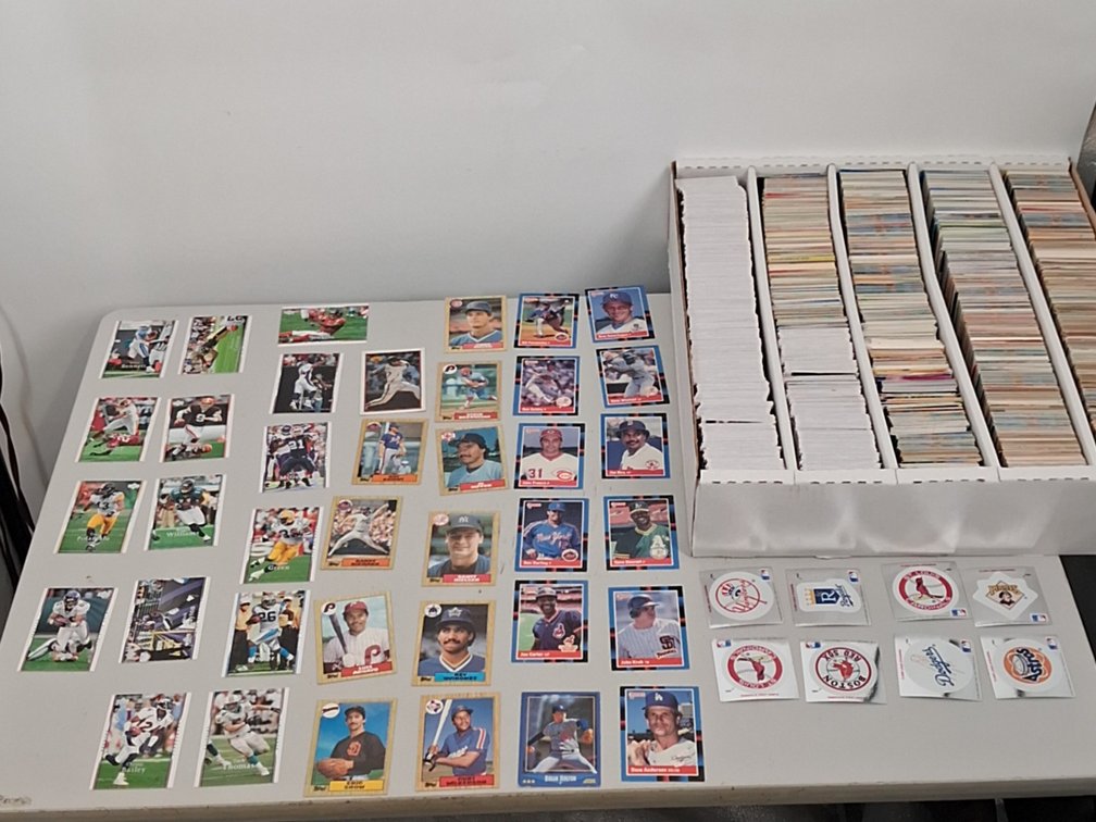 monster box of Baseball and Football cards