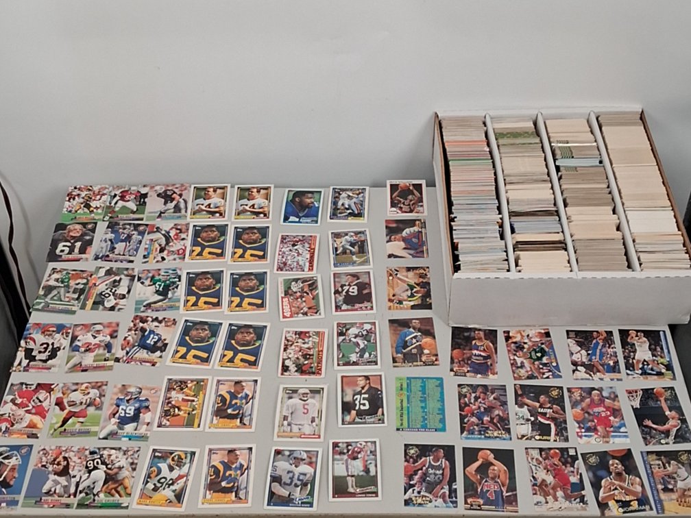 monster box of Basketball and Football cards