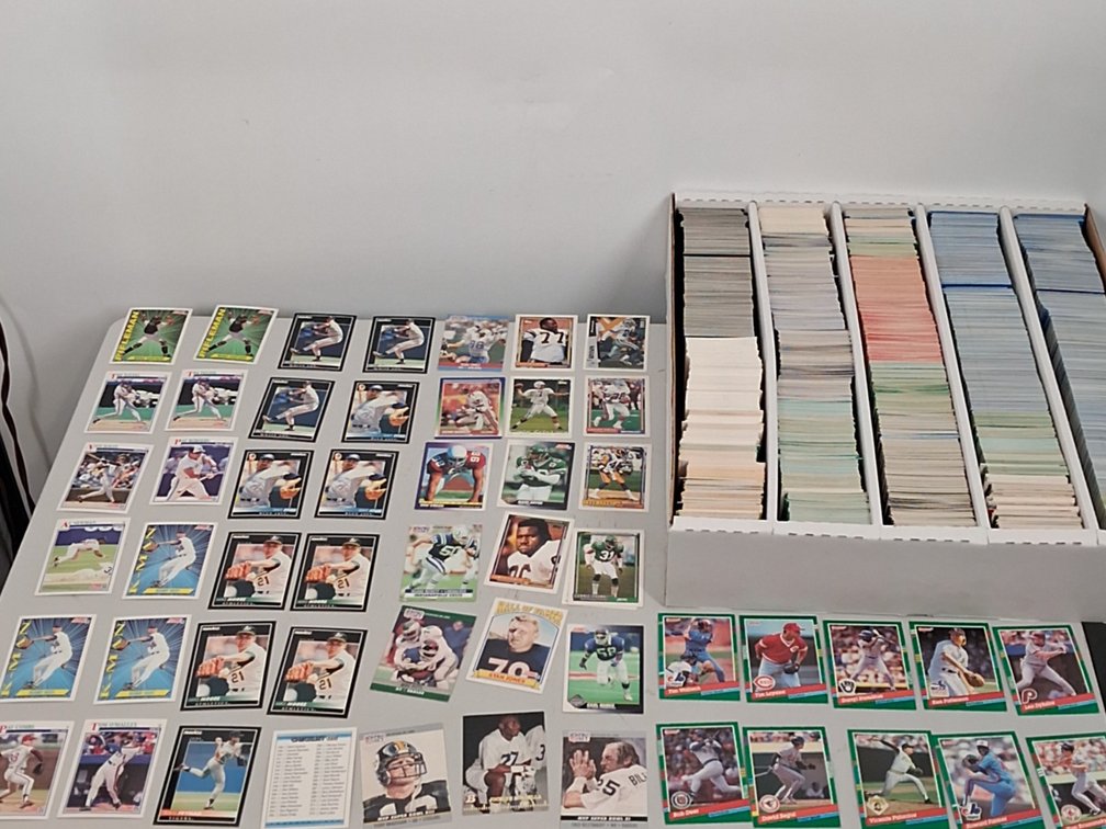 monster box of Baseball and Football cards