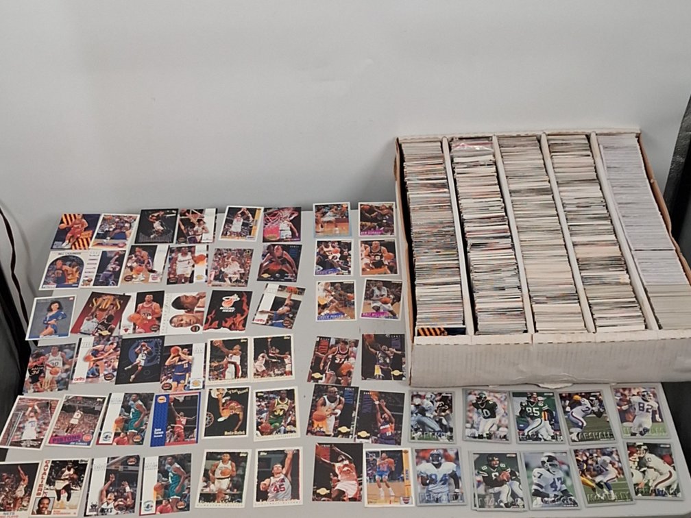 monster box of Basketball and Football cards