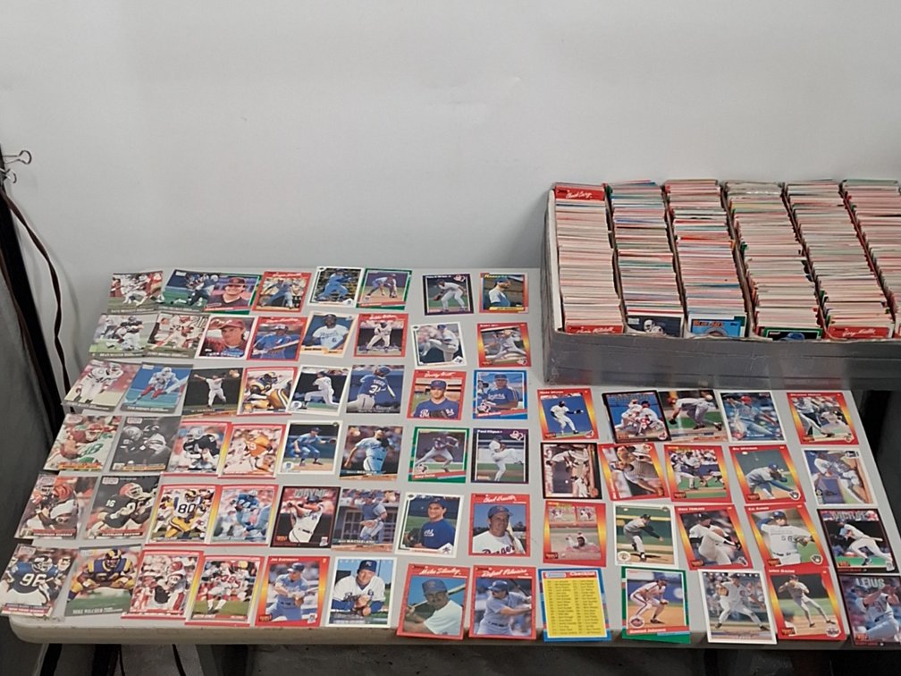 monster box of Baseball and Football cards