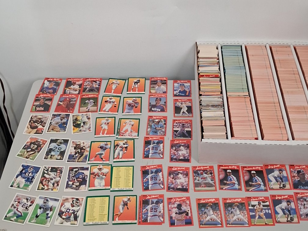 monster box of Baseball and Football cards