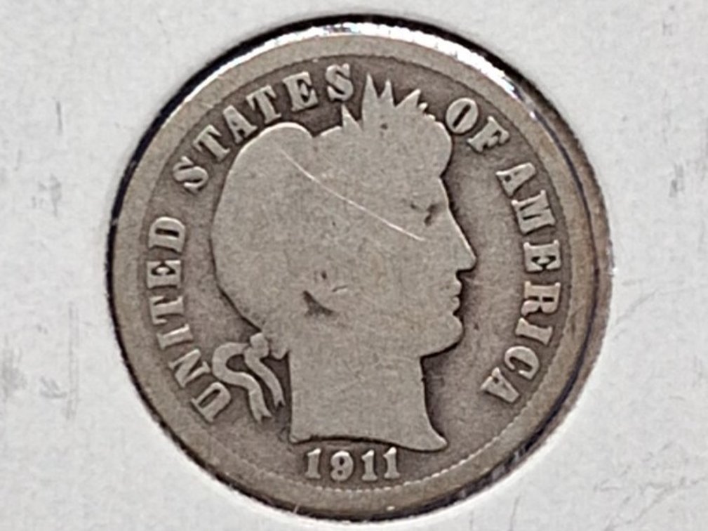 1911 Barber Dime Coin