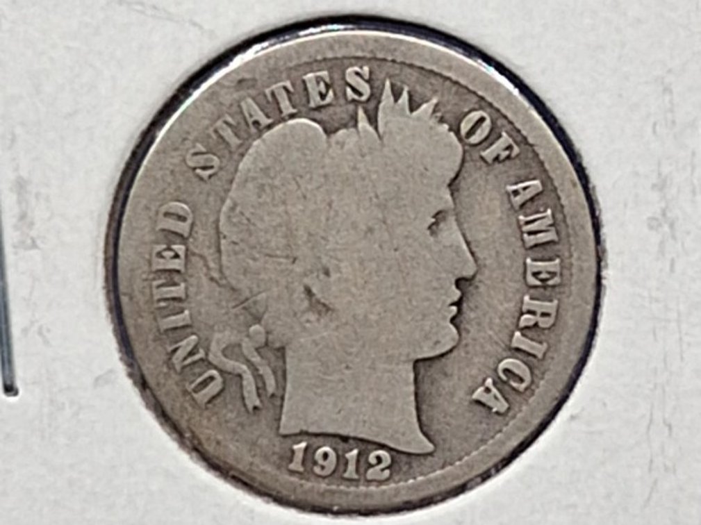1912 Barber Dime Coin