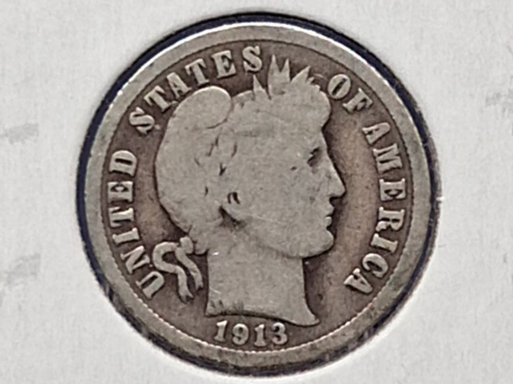 1913 Barber Dime Coin