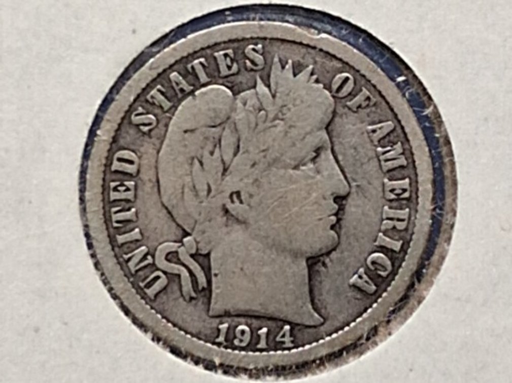 1914 Barber Dime Coin