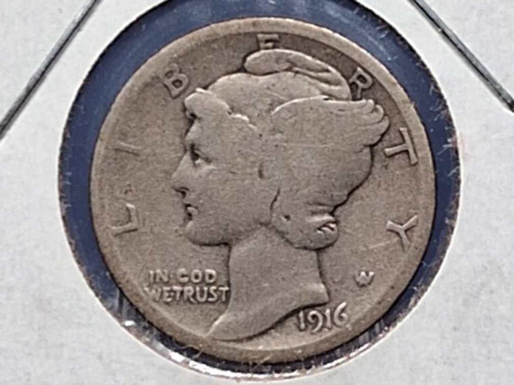 1916 Mercury Dime Coin