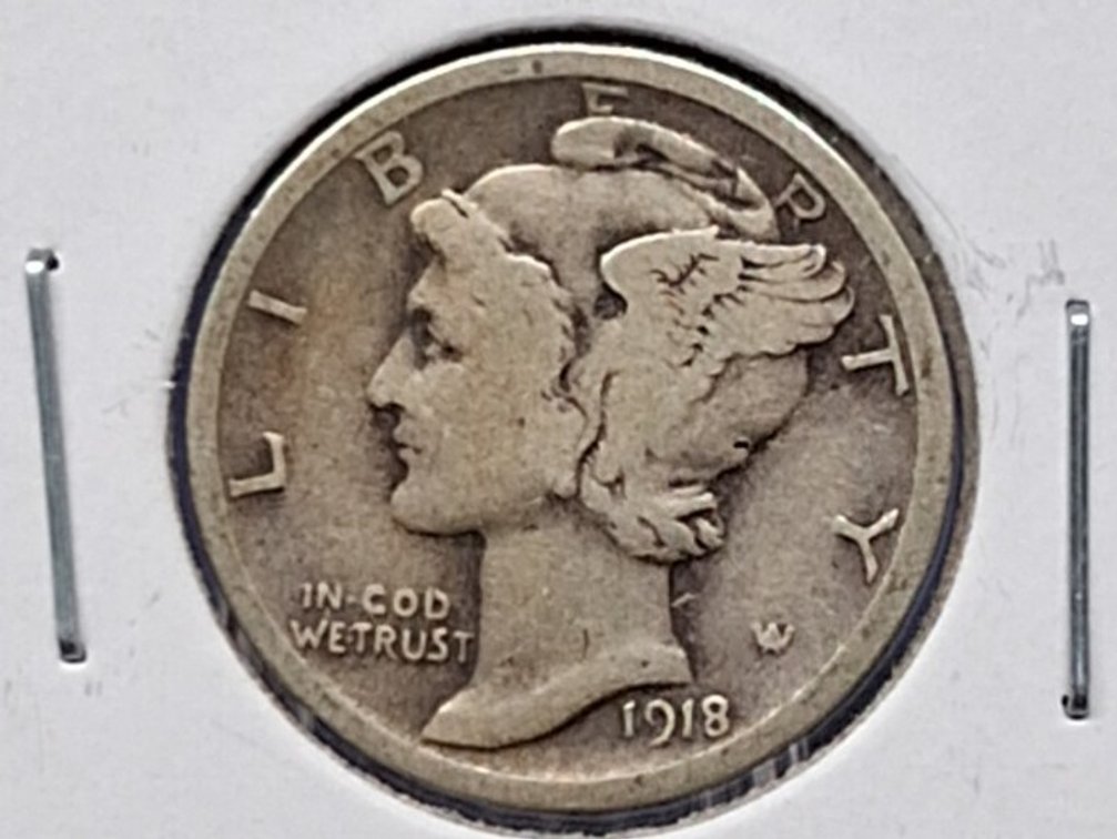1918 Mercury Dime Coin