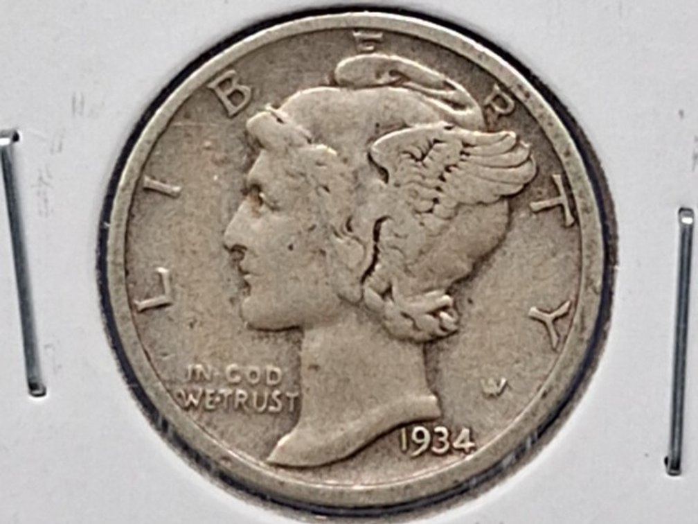 1934 D Mercury Dime Coin