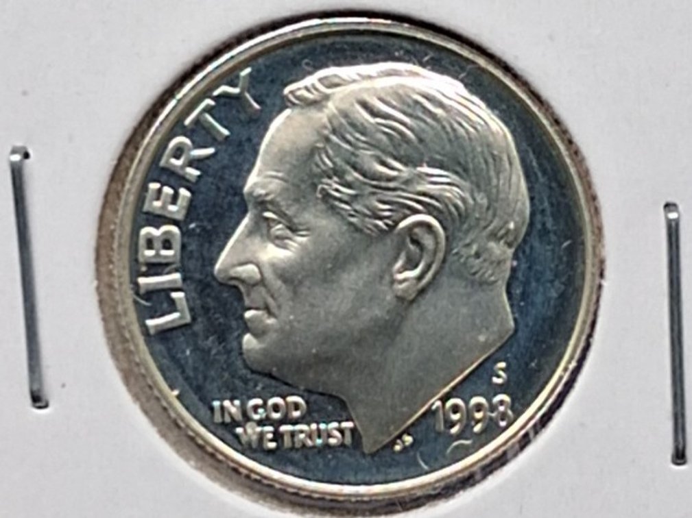 1998 S Silver Proof Roosevelt Dime Coin