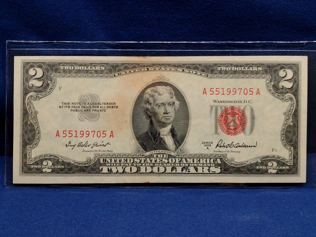 1953 A $2 Red Seal Note