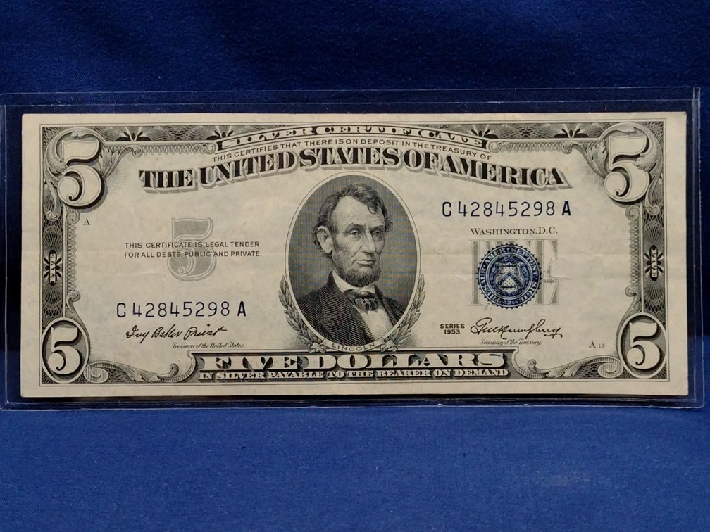 1953 $5 Silver Certificate Note