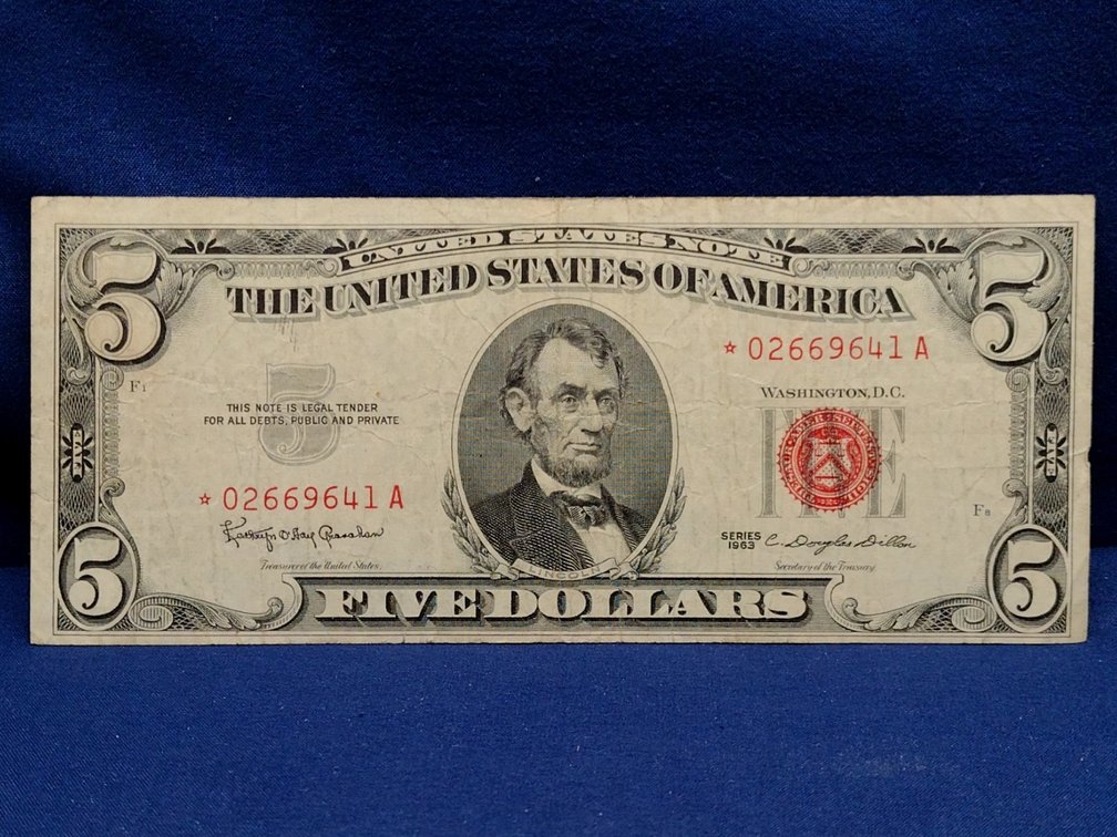 1963 $5 Red Seal Star Note