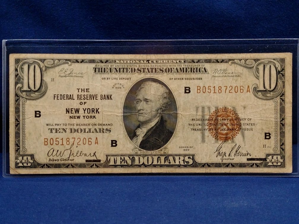 1929 $10 National Currency Brown Seal Note
