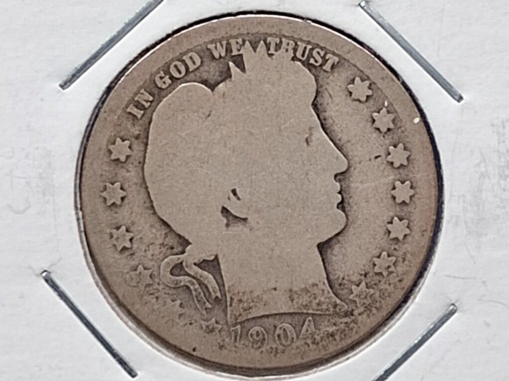 1904 Barber Quarter Coin