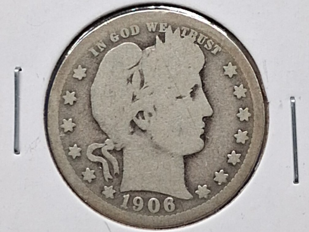 1906 Barber Quarter Coin