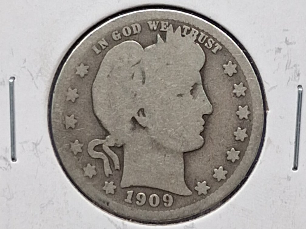 1909 Barber Quarter Coin