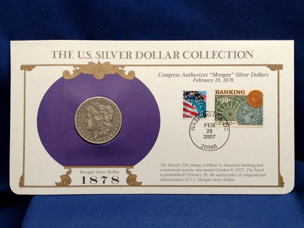 1878 S Morgan Silver Dollar Coin and Panel