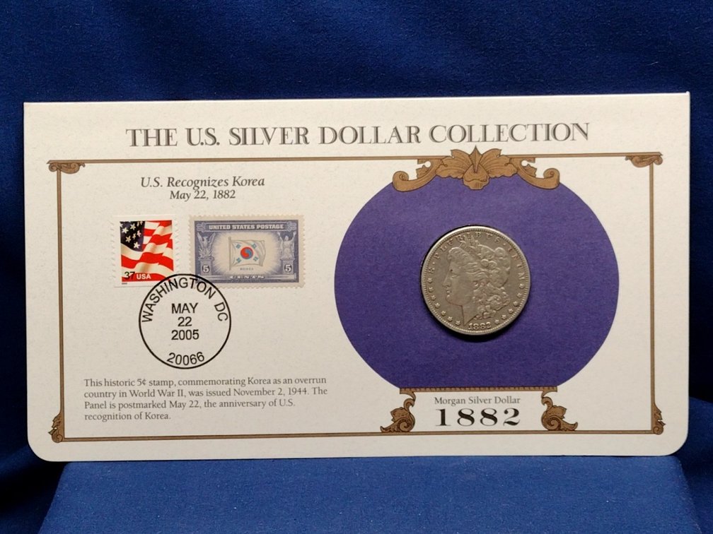 1882 Morgan Silver Dollar Coin and Panel