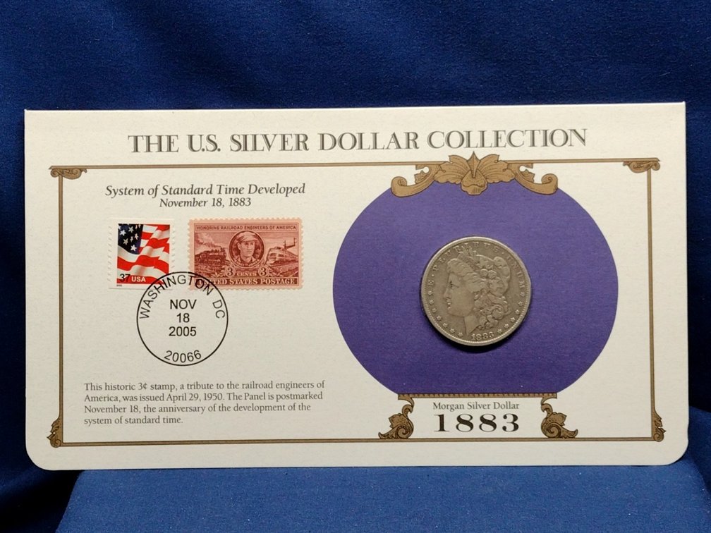 1883 Morgan Silver Dollar Coin and Panel