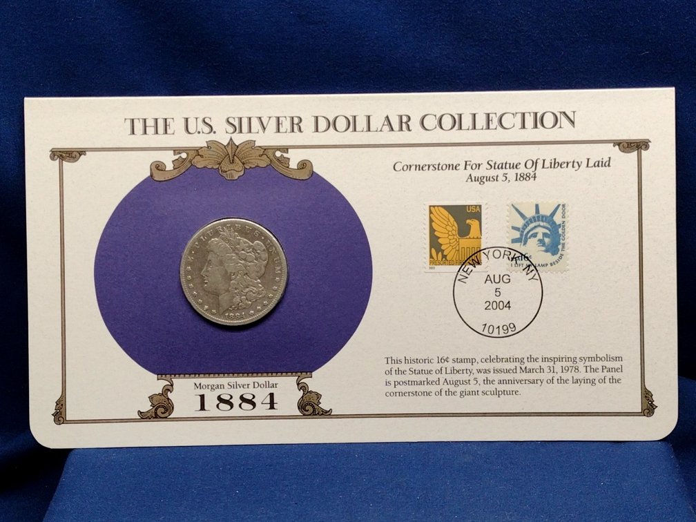 1884 S Morgan Silver Dollar Coin and Panel