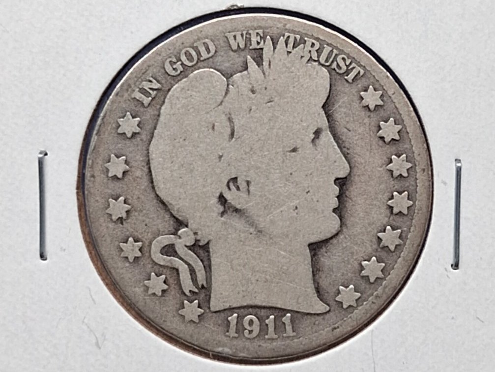 1911 D Barber Half Dollar Coin
