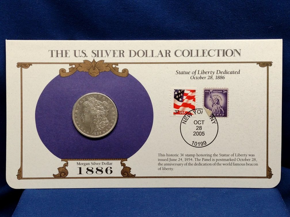 1886 O Morgan Silver Dollar Coin and Panel