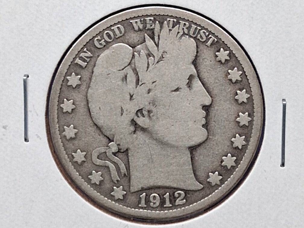 1912 D Barber Half Dollar Coin