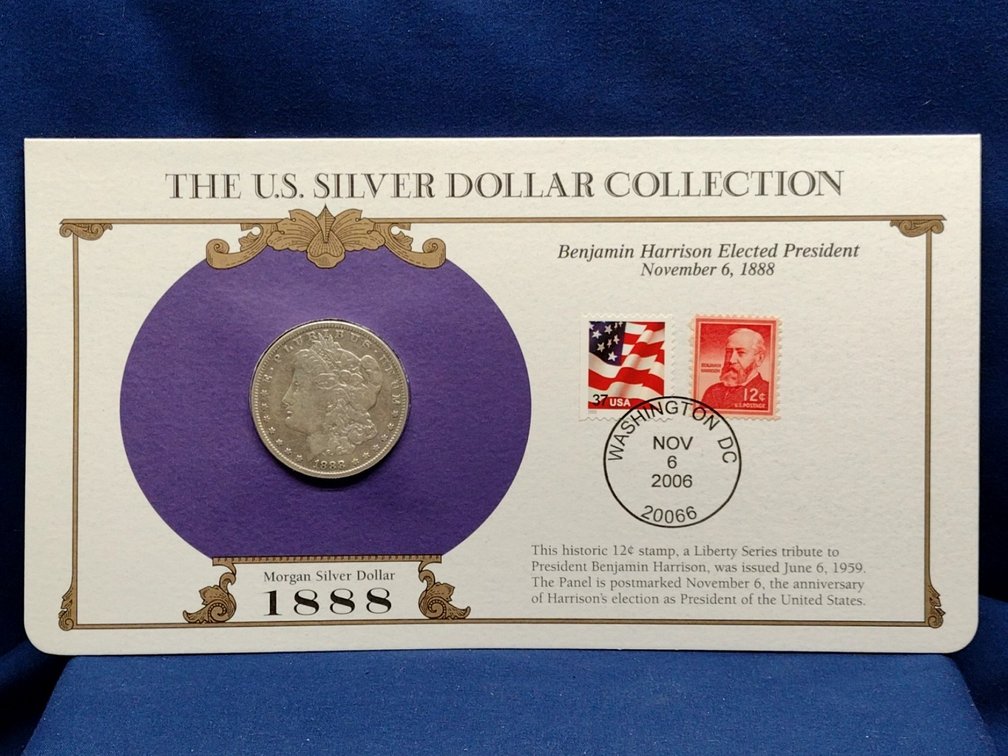1888 O Morgan Silver Dollar Coin and Panel