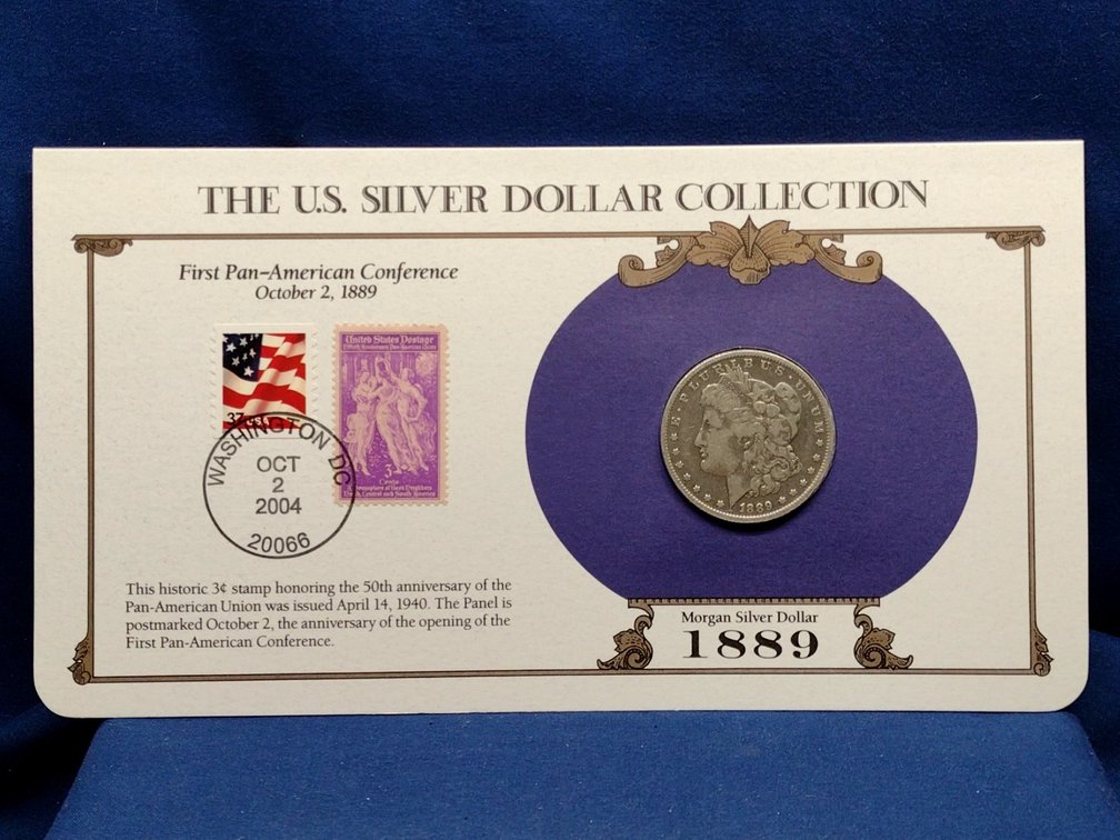 1889 O Morgan Silver Dollar Coin and Panel
