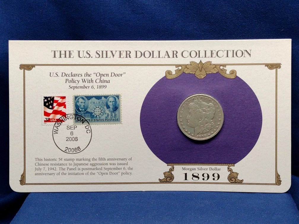 1899 S Morgan Silver Dollar Coin and Panel