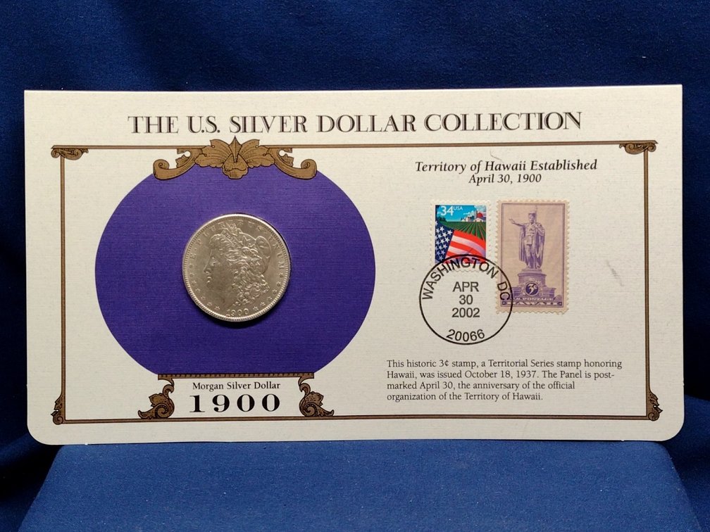 1900 Morgan Silver Dollar Coin and Panel