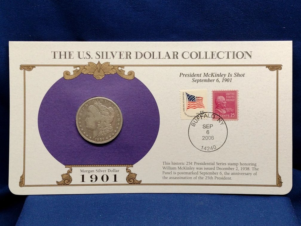 1901 O Morgan Silver Dollar Coin and Panel