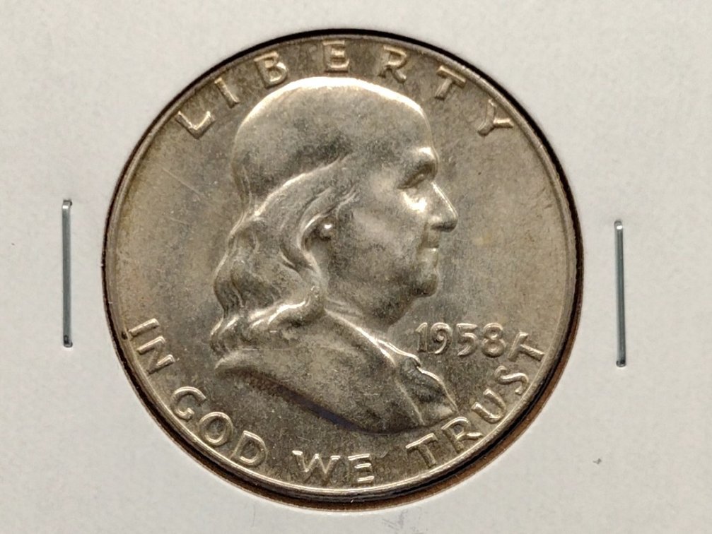 1958 D Franklin Half Dollar Coin
